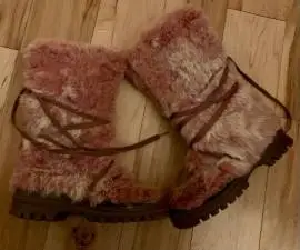 Bebe Pink Fur Boots Size 9 Excellent Cond. - $70 