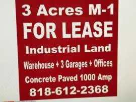 LAND INDUSTRIAL FOR LEASE