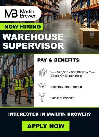 Warehouse Supervisor - Earn $75,000 - $82,000/Year